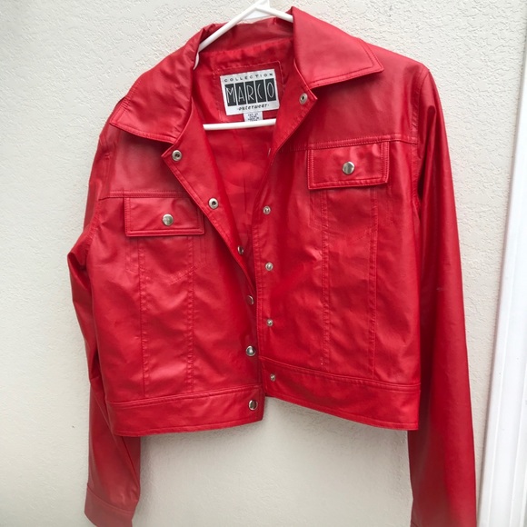 Red pleather Marco Jacket - Picture 1 of 4